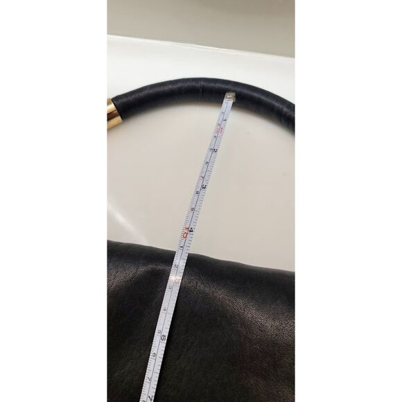 Michael Kors Y2K Grunge Goth Leather Black and Gold Purse Handbag Vintage Chain - Picture 12 of 12